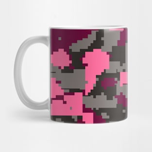 Maroon Grey Digital Camouflage Mug